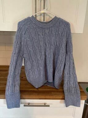 Light blue Abercrombie & fitch cable knit sweater